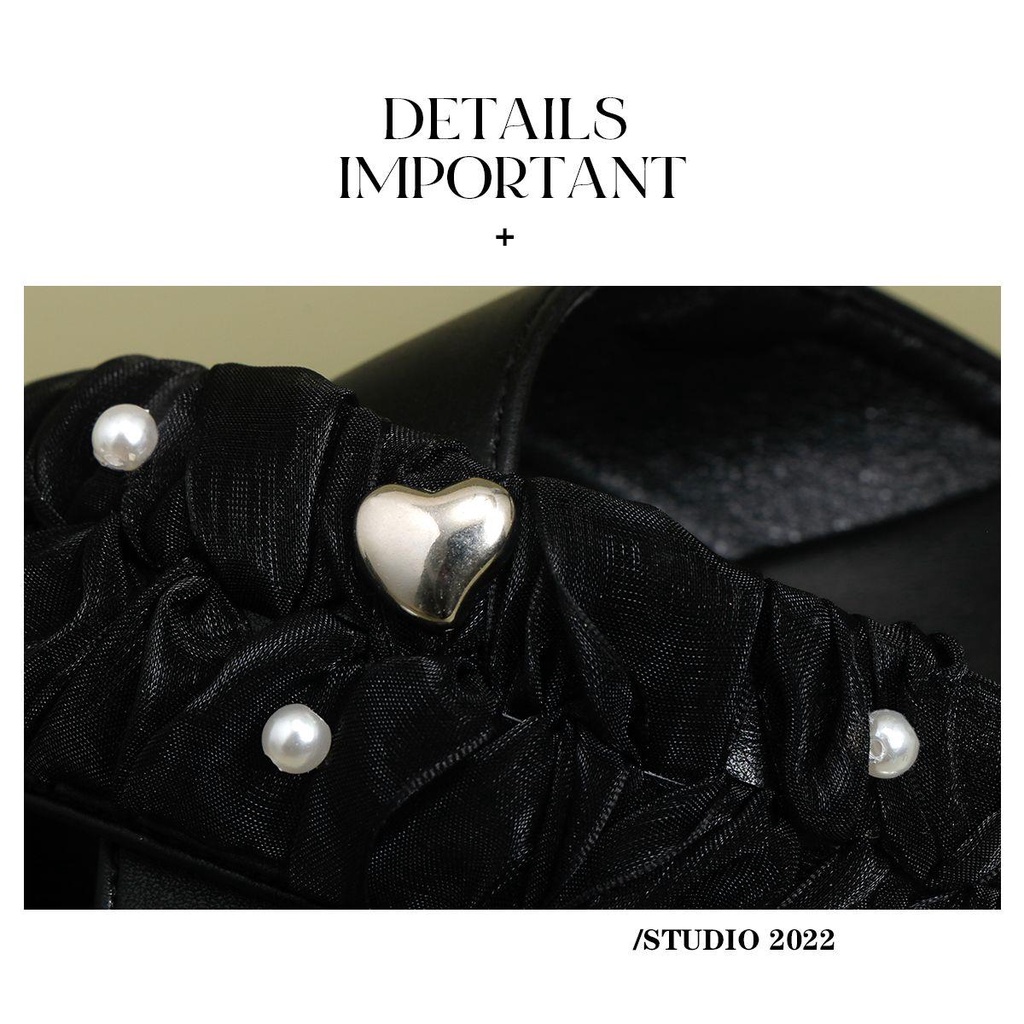 Xăng Đan Đế Bệt Màu Đen Thời Trang Mùa Hè 2023 Dành Cho Nữ