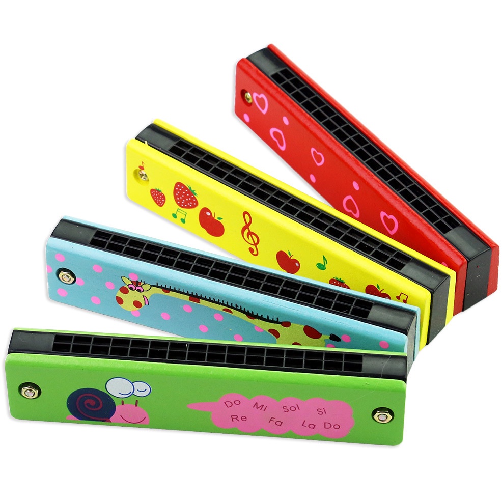 Kèn Harmonica Khai Sáng Trẻ Em Nhạc Cụ Học Sinh Mẫu Giáo Giảng Dạy Bằng Gỗ 16 Miệng Hàng Đôi Thổi Đồ Chơi Bằng Gỗ Bán Bu