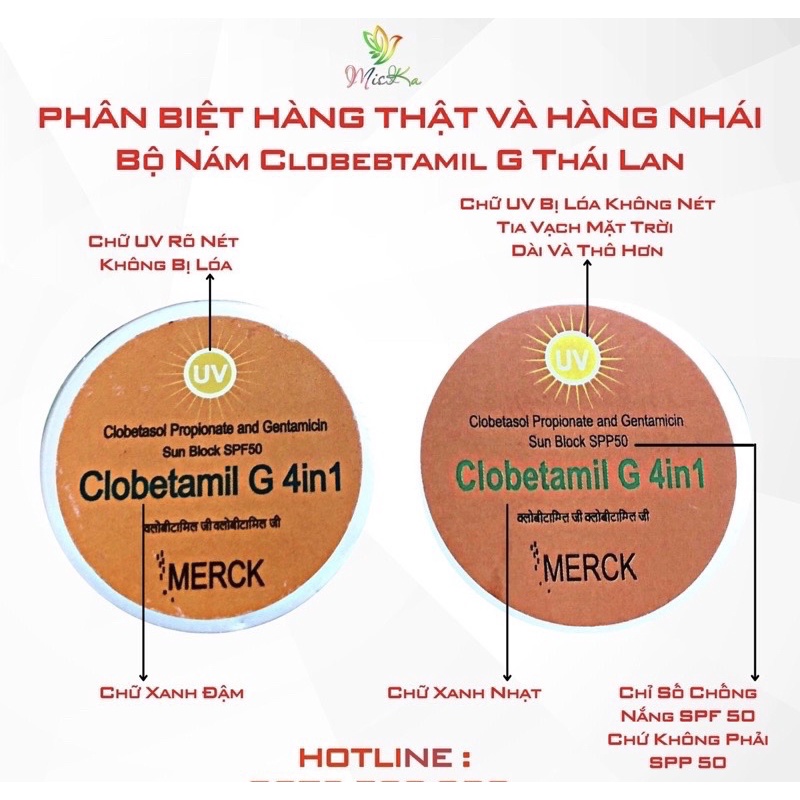 Combo 02 Bộ Kem Nám Clobetamil G Thái Lan