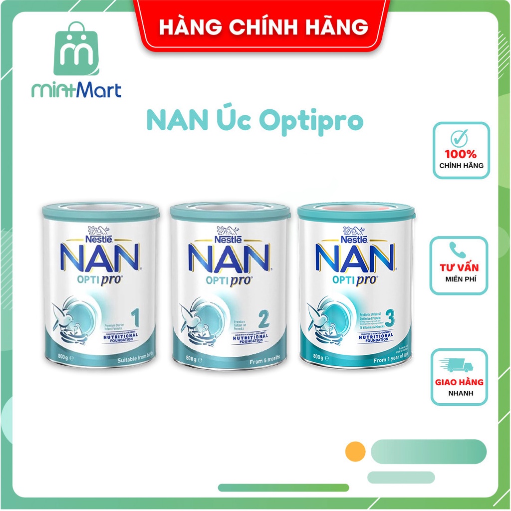Sữa NAN Optipro Úc 800G đủ số 1 2 3