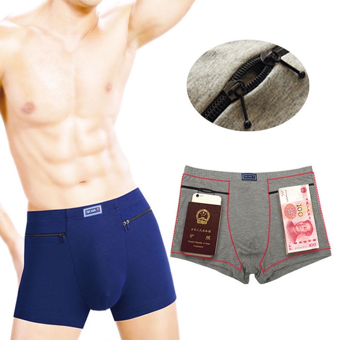 Quần Lót Nam Có Túi Khóa Kéo Chống Trộm Thoáng Khí Thời Trang Mùa Hè