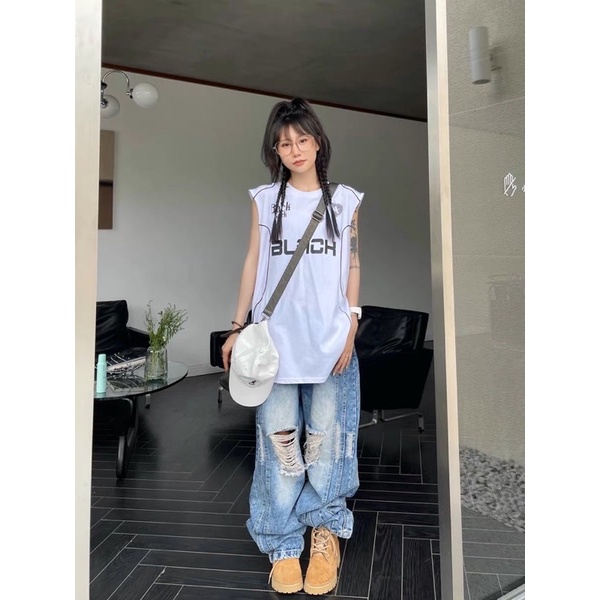 Tanktop BLACH đen trắng