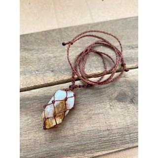 Vòng cổ Citrine macrame