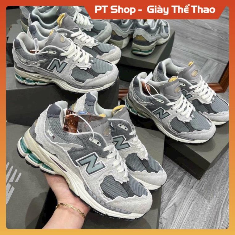 Giày thể Thao Nam Nữ Newbalence 2002 protectitin nỉ xám xanh Cao Cấp, Giày Sneak NB 2003R Xám Đen da lộn Hot PT Shop