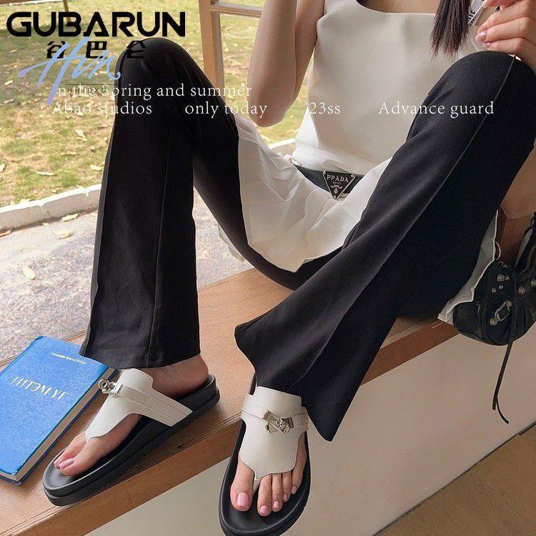 Dép Sandal Xỏ Ngón Đế Bằng Da Bò Phối Khóa Bạc Phong Cách Roman Thời Trang Mùa Hè Hàng Mới 2023