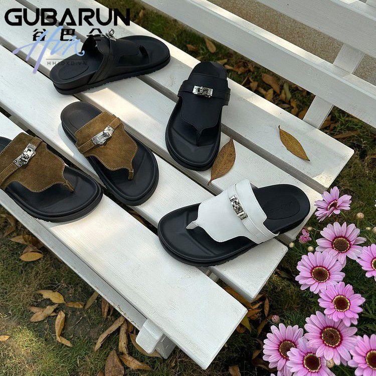 Dép Sandal Xỏ Ngón Đế Bằng Da Bò Phối Khóa Bạc Phong Cách Roman Thời Trang Mùa Hè Hàng Mới 2023