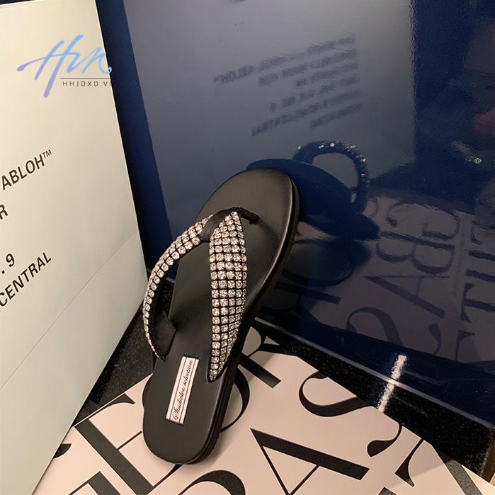 Dép Xỏ Ngón Đính Đá Thiết Kế Đơn Giản Thoải Mái Thời Trang Mùa Hè 2023 Cho Nữ