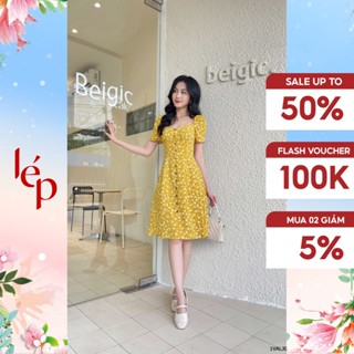Váy hoa vàng cúc dừa 1VALJ0076VA Lep'