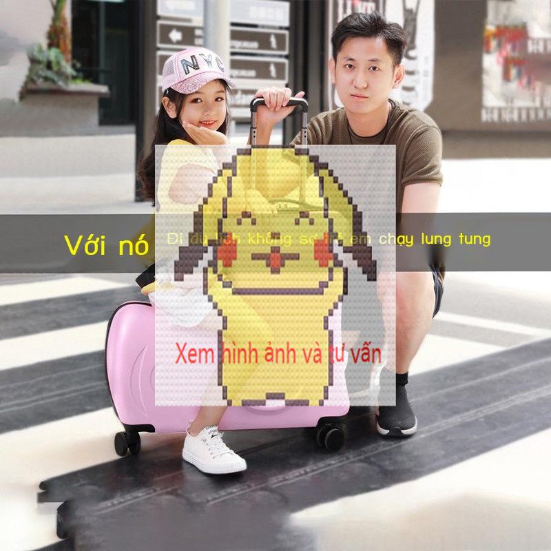 Vali trẻ em Miyo nữ có bé thể đi xe ô tô hoạt hình đẩy gái