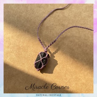 Vòng cổ Black Toumaline đan macrame