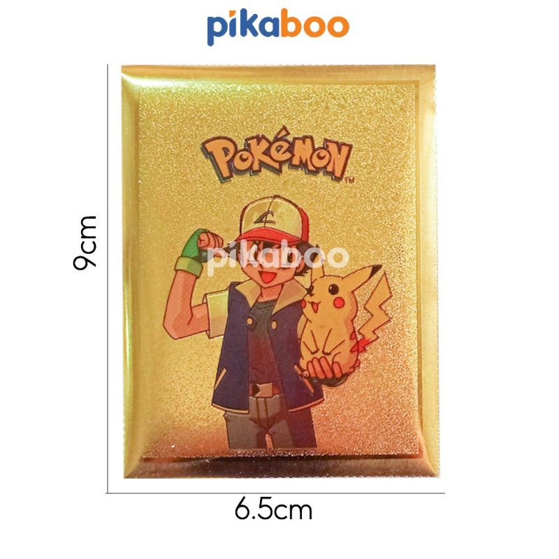 Thẻ bài pokemon mạ vàng, bạc - túi 10 lá