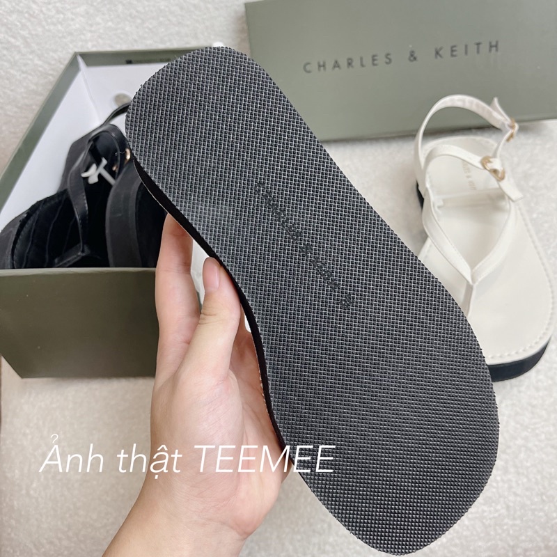 Sandal CNK xỏ ngón quai da đế bánh mì full box