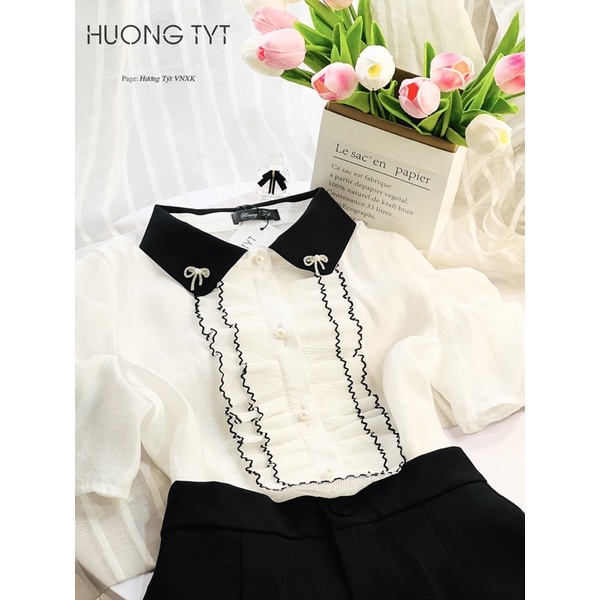 Áo somi ngắn tay thiết kế Diana DESIGN BY HUONGTYT