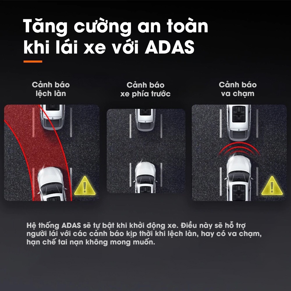 Camera hành trình ô tô 70mai Dash Cam Pro A500S độ phân giải 2K tích hợp GPS, Cam trước + sau - Chính Hãng bản Quốc tế