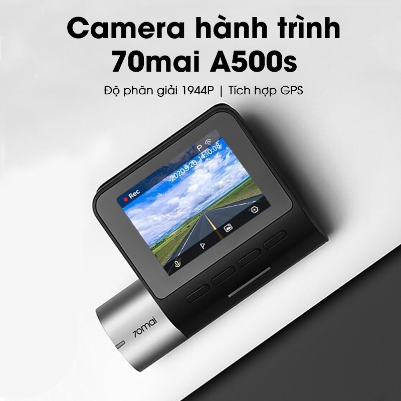 Camera hành trình ô tô 70mai Dash Cam Pro A500S độ phân giải 2K tích hợp GPS, Cam trước + sau - Chính Hãng bản Quốc tế