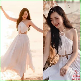 Đầm maxi khoen xẻ tà