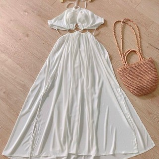 Đầm maxi khoen xẻ tà