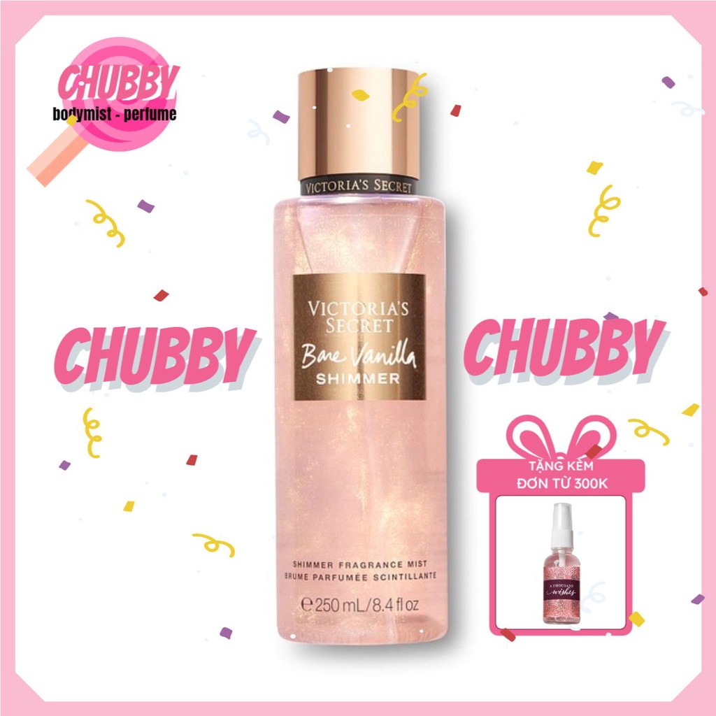 𝙘𝙝𝙪𝙗𝙗𝙮 - Xịt Thơm toàn thân VICTORIA SECRET - BARE VANILLA SHIMMER