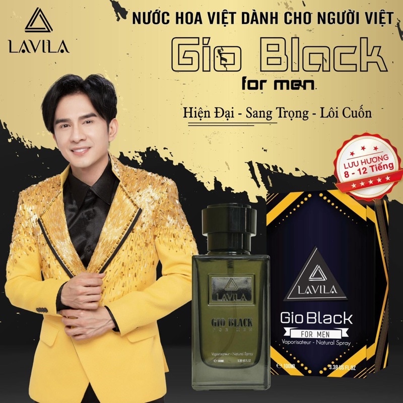 Nước hoa nam chính hãng LAVILA Gio Black phong cách hiện đại, sang trọng, lôi cuốn 100ml - Nước Hoa 
