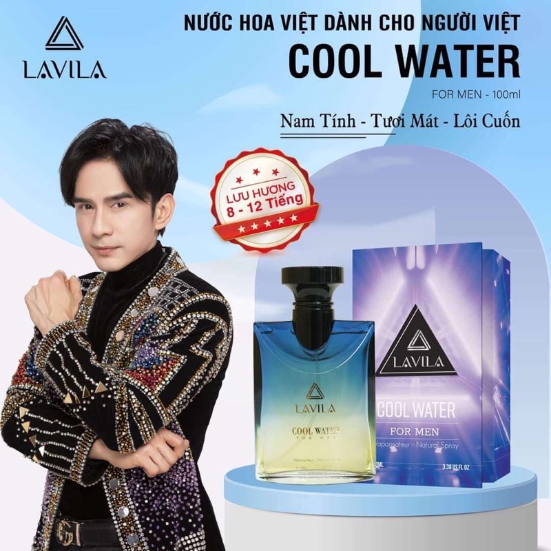 Nước hoa nam chính hãng LAVILA Cool Water phong cách nam tính, tươi mát, lôi cuốn 100ml - Nước Hoa Lavila Chính Hãng