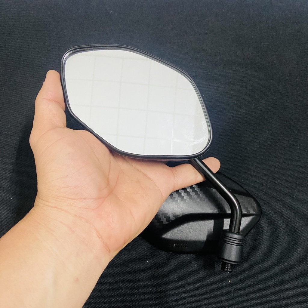 Gương Chiếu Hậu Xe Máy Kiểu Air Blade Vân Carbon Chân Lùn Chân Kính 10 Ly Răng Thuận
