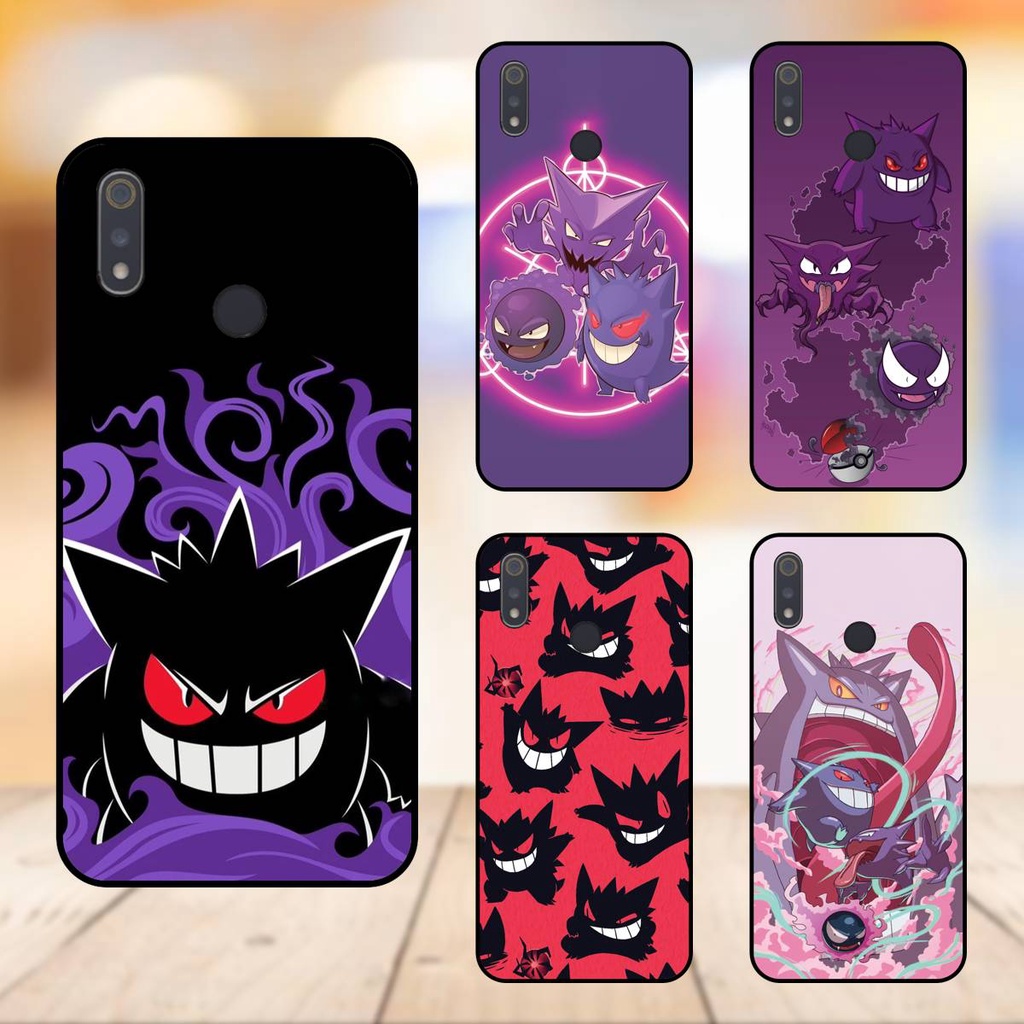 Ốp lưng điện thoại Realme 3, 3 Pro viền đen Gengar Pokemon