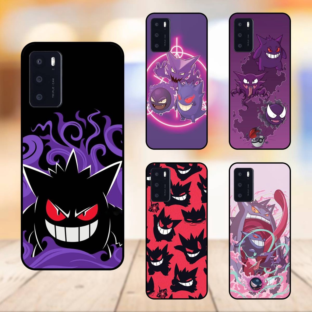 Ốp lưng điện thoại Oppo A16 viền đen Gengar Pokemon