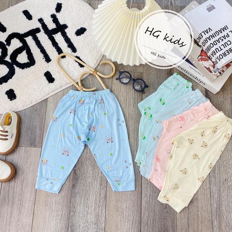 Set 5 Quần Dài, Quần Chục Thun Lạnh Đáp Đũng Kwoo Cho Bé Trai Bé Gái Size Từ 4-12kg, Combo 10 Quần Chục Thun Lạnh