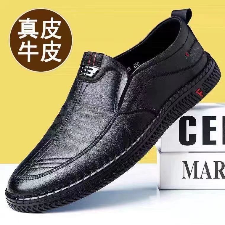 Giày Da Thật Đế Mềm Chống Trượt Thoải Mái Phong Cách Doanh Nhân Cho Nam Trung Niên