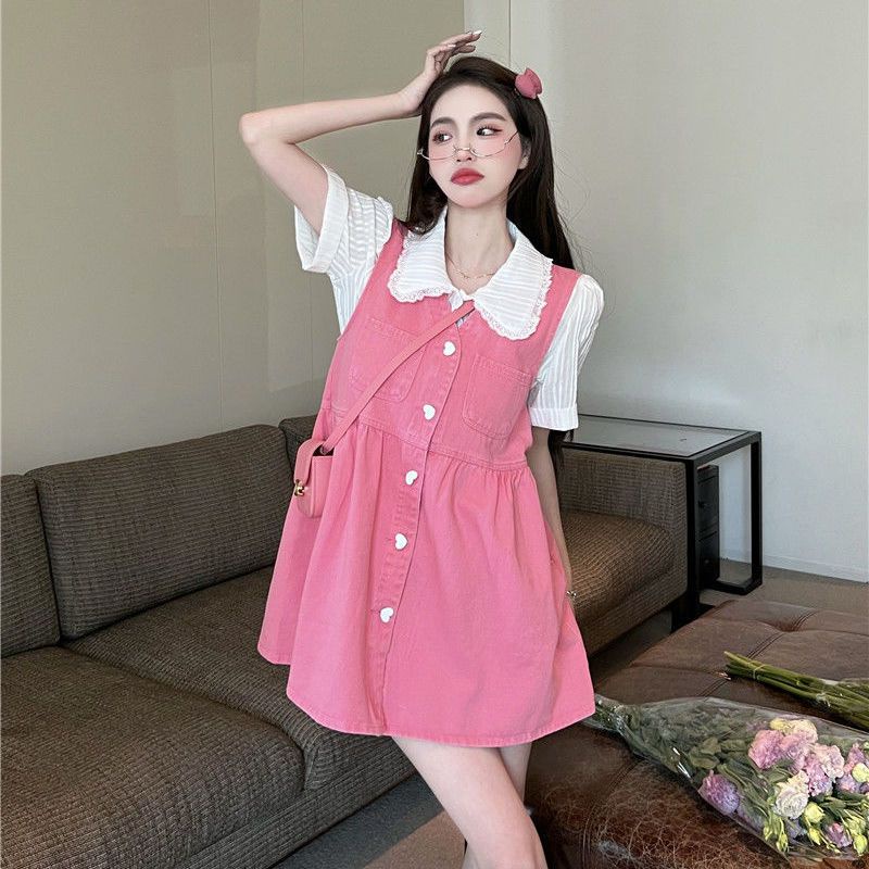 Đầm Denim Không Tay Hai Mảnh Thời Trang Mùa Hè 2023 Phong Cách Mới Cho Nữ