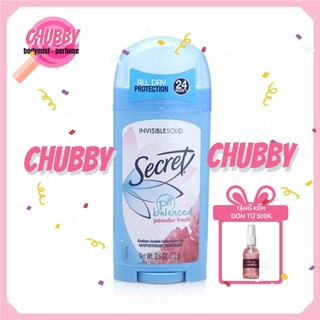 𝙘𝙝𝙪𝙗𝙗𝙮 - lăn nách khử mùi secret usa cho nữ invisible solid