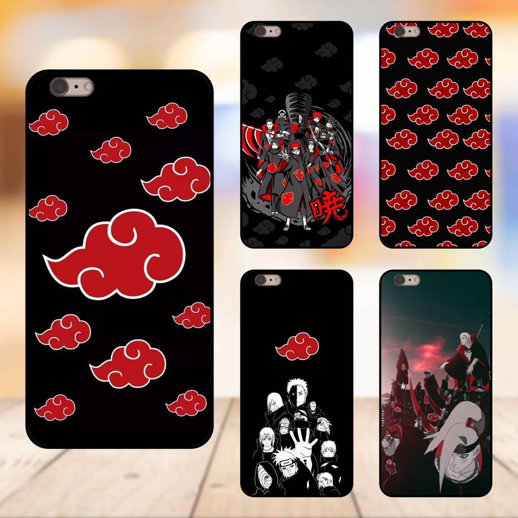 Ốp lưng điện thoại iPhone 6s Plus, 6 Plus viền đen Akatsuki Naruto
