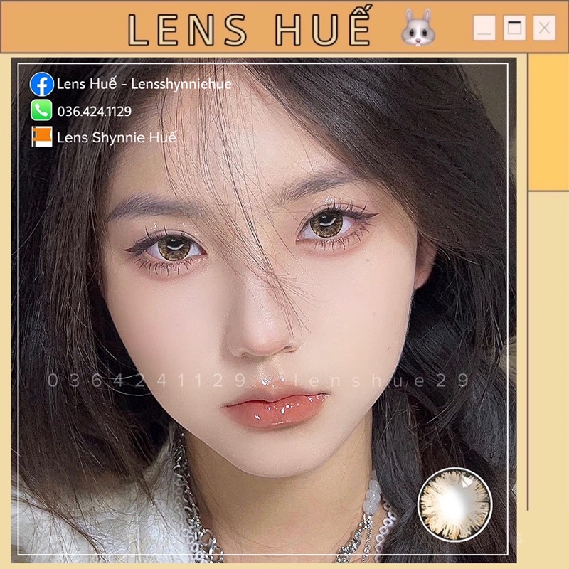 🎀(HÀNG CÓ CẬN)-Lens nâu giãn vừa vân hoa tone Trung, Hàn long lanh - Lens Huế 🐰