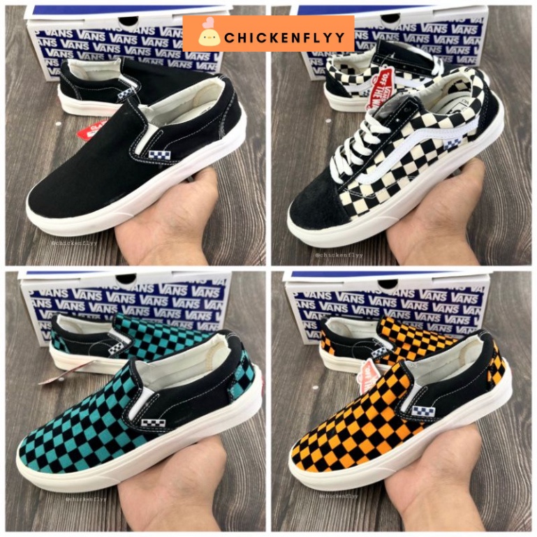 Giày thể thao Sneaker Vans Slipon hàng SF phối màu Ảnh chụp thật Kèm hộp Gà bay CHICKENFLYY MIHU
