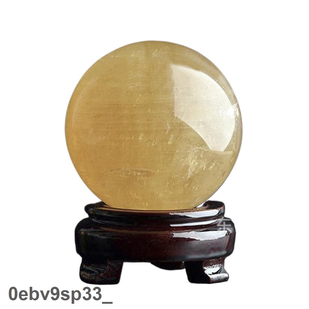 Siêu Rẻ Quả cầu đá thạch anh vàng tự nhiên kèm giá đỡ Without stand