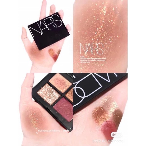 Bảng phấn mắt NARS eyeshadow 4 ô màu【mini made by SR】có nhũ ánh thời thượng