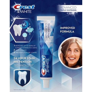 [Hàng Mỹ] Kem đánh răng 147g Crest 3D White Advanced Whitening