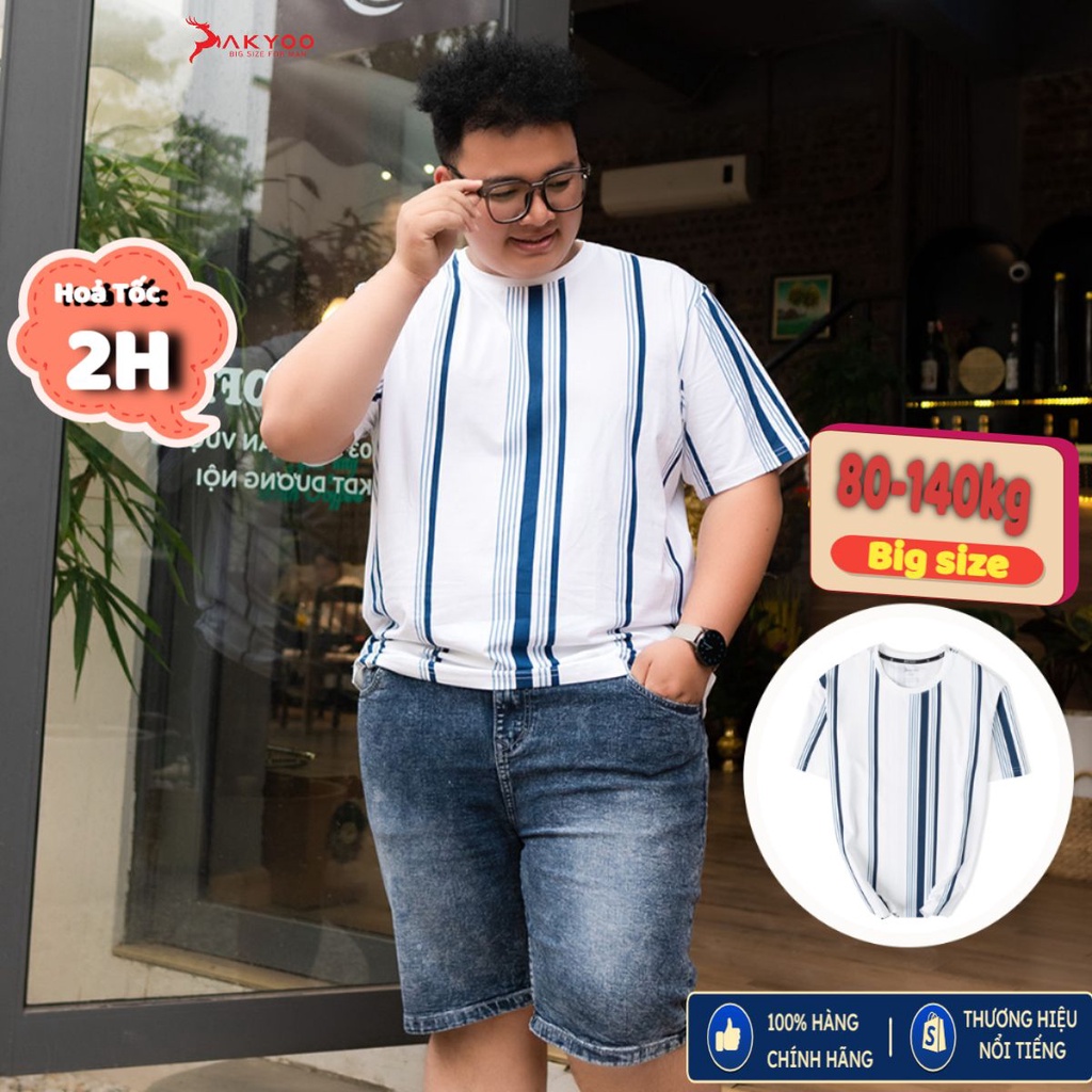 Áo Thun Nam Bigsize 80-140kg AKYOO Cao Cấp, Chất Liệu Cotton Co Giãn, Thoáng Mát, Akyoo Bigsize Nam - AT SOC TRANG