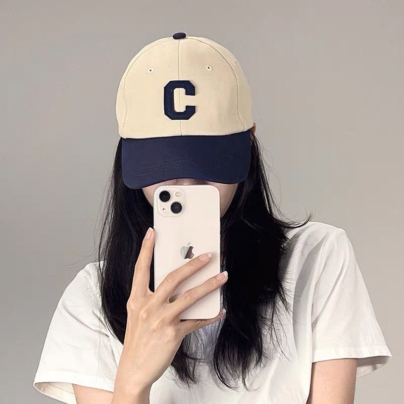 Mũ Lưỡi Trai Thêu Chữ C Phối Màu Tương Phản Thời Trang Xuân Hè Cá Tính