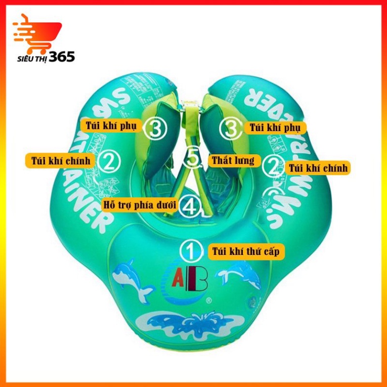 Phao bơi chống lật tặng thêm BƠI HƠI, luôn giữ cân bằng đảm bảo chất lượng tin cậy cho bé khi đi bơi