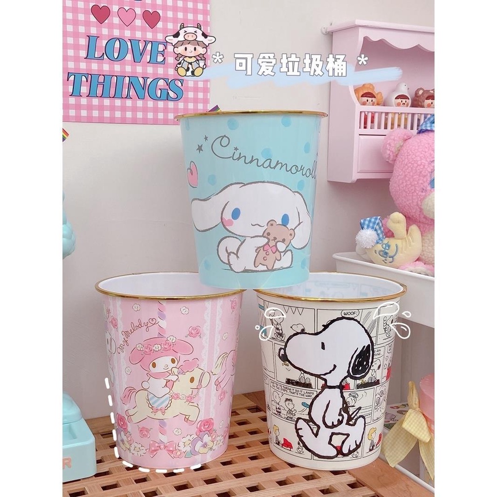 Thùng Rác Nhỏ Hình Quyển Sách Hoạt Hình Melody Hello Kitty Cún Snoopy Tai To Phong Cách Nhật Bản Dễ Thương Cho Bé Gái