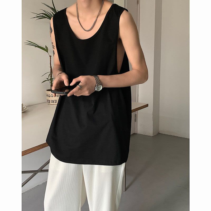 Áo Thun Thể Thao Sát Nách Cổ Thấp Thời Trang Xuân Thu Cho Nam