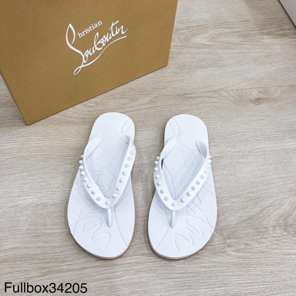 Dép Tông Nam Louboutin Đính Đinh FullBox Siêu Đẹp - Dép Tông Trắng Nam Mới Nhất
