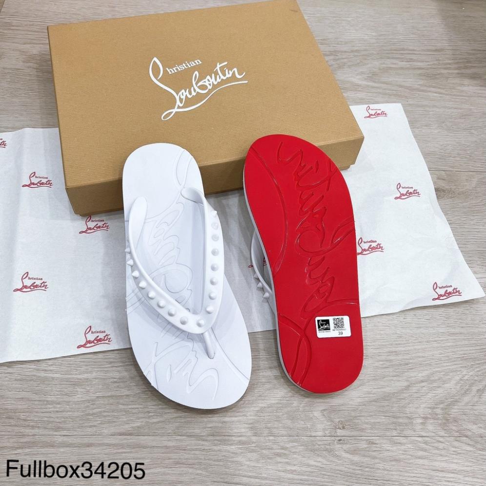 Dép Tông Nam Louboutin Đính Đinh FullBox Siêu Đẹp - Dép Tông Trắng Nam Mới Nhất