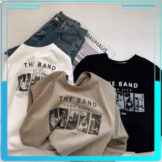 Áo Phông 3158 Nam Nữ, Áo Thun Tay Lỡ Oversize From Rộng Chất Coton in hình THE BAND