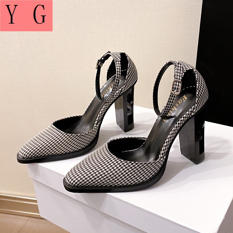 Giày Sandal Cao Gót Đế Dày Chống Thấm Nước Cài Khóa Thời Trang Dành Cho Nữ Có Size Lớn 35-42