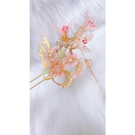 Trâm Cài Tóc Hoa Phấn Siêu Cao Cấp - Sẵn Hàng