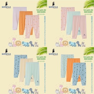 Set 3 quần dài sợi tre siêu mềm mát cho bé 6m-36m
