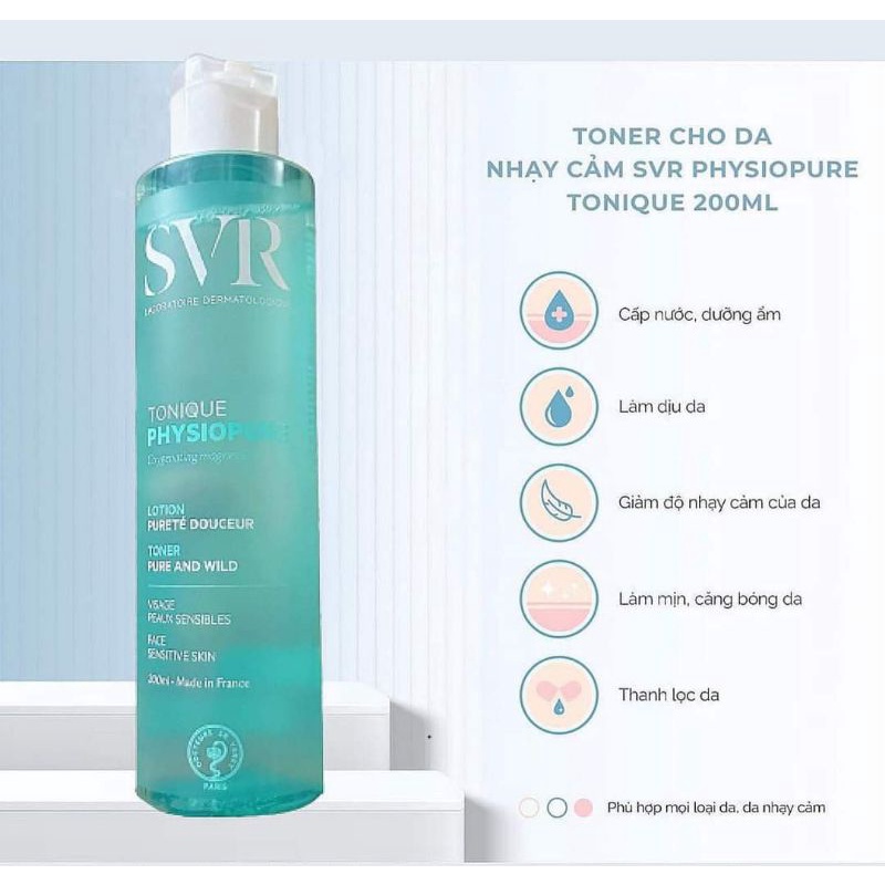 Toner SVR Physiopure dành cho da nhạy cảm chai 200ml