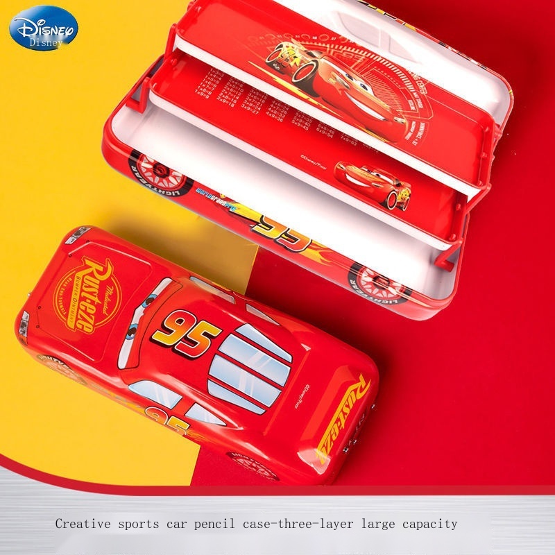 Hộp Sắt Ba Tầng Cỡ Lớn Hình Xe Mcqueen Disney Cho Bé Trai Mẫu Giáo